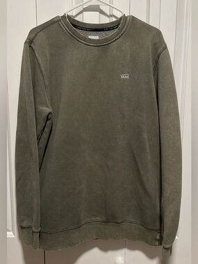 (USED) Vans Washed Green Crewneck Sweatshirt - Size Medium
